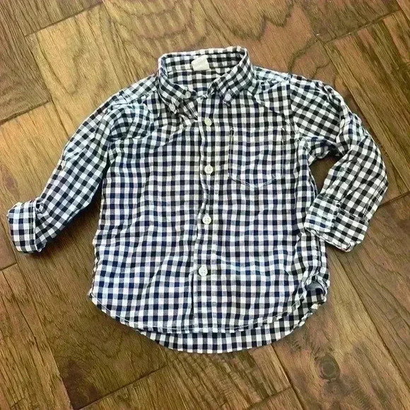 Baby Gap blue and white checked shirt - Picture 1 of 2
